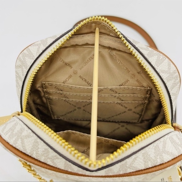 Michael Kors Medium NS Chain XBody Bag Vanilla/Brown - Picture 11 of 12